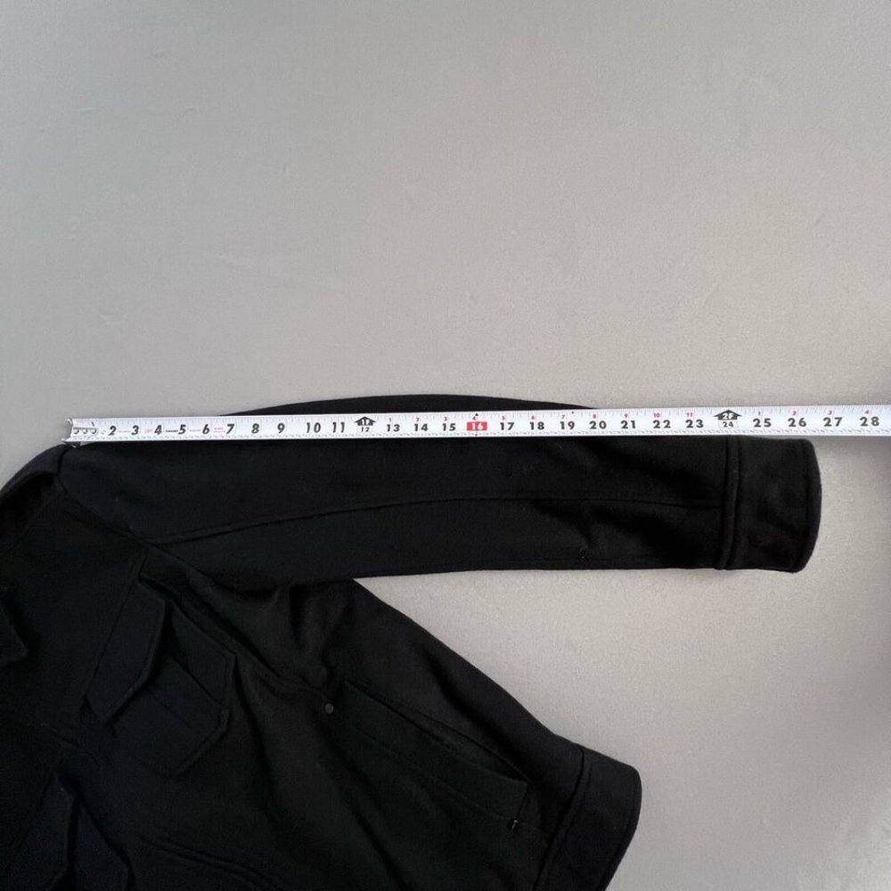 Guess Men Hooded Coat Wool Blend Size MEDIUM Black Full Zip Lined Thermal Jacket - Picture 7 of 8